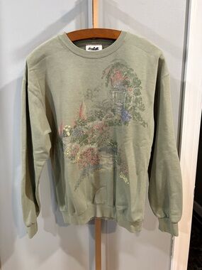 Northern Reflections Sage Green Floral Crewneck Sweatshirt